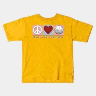 Peace Love Volleyball Kids T-Shirt